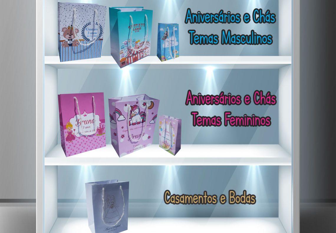 Sacolas personalizadas para festa infantil