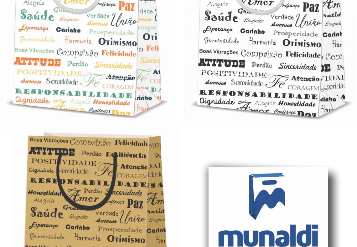 Sacolas com mensagens positivas