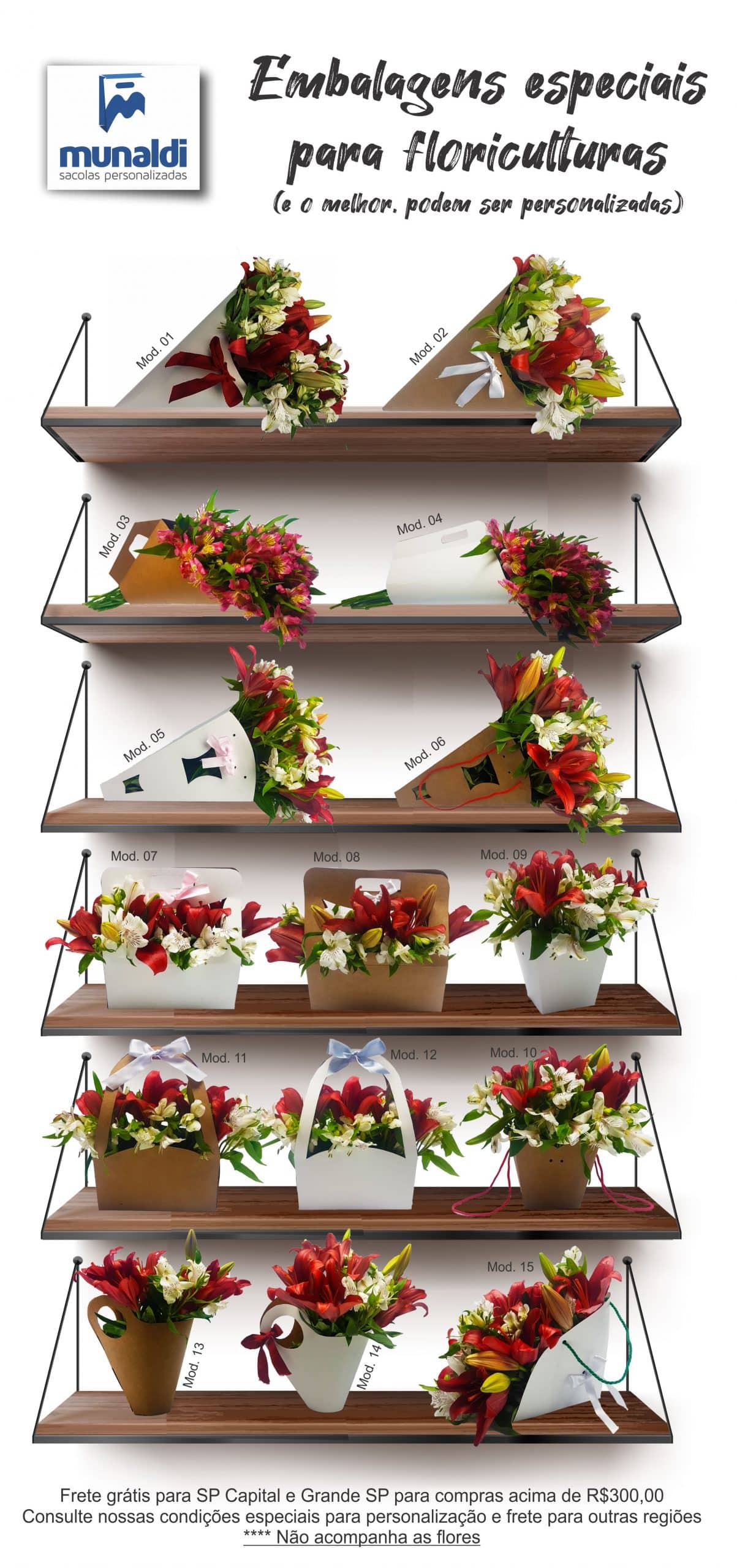 Sacolas para floricultura