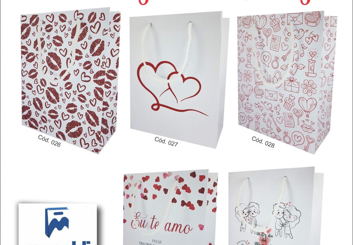 Sacolas do dia dos namorados