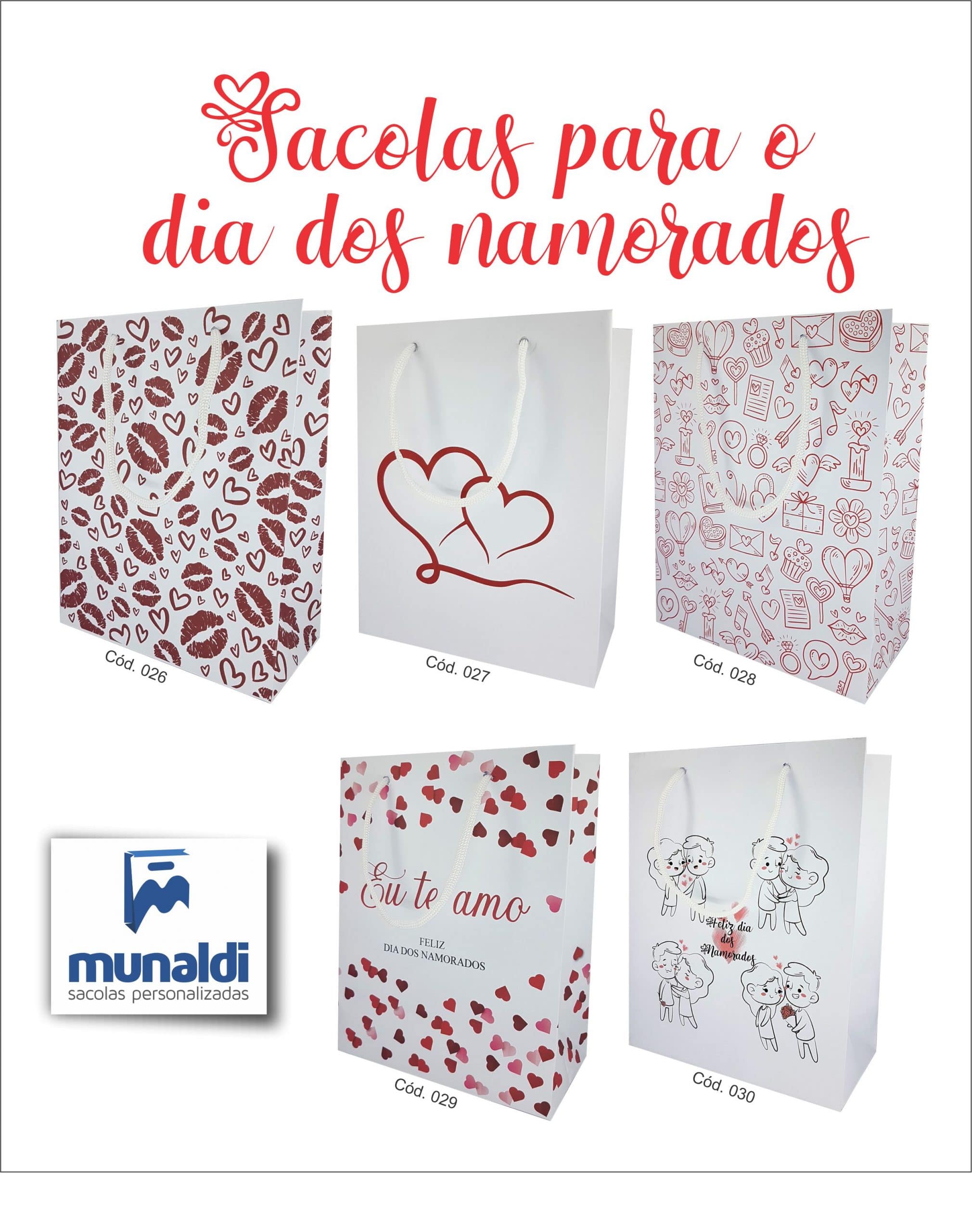Sacolas do dia dos namorados